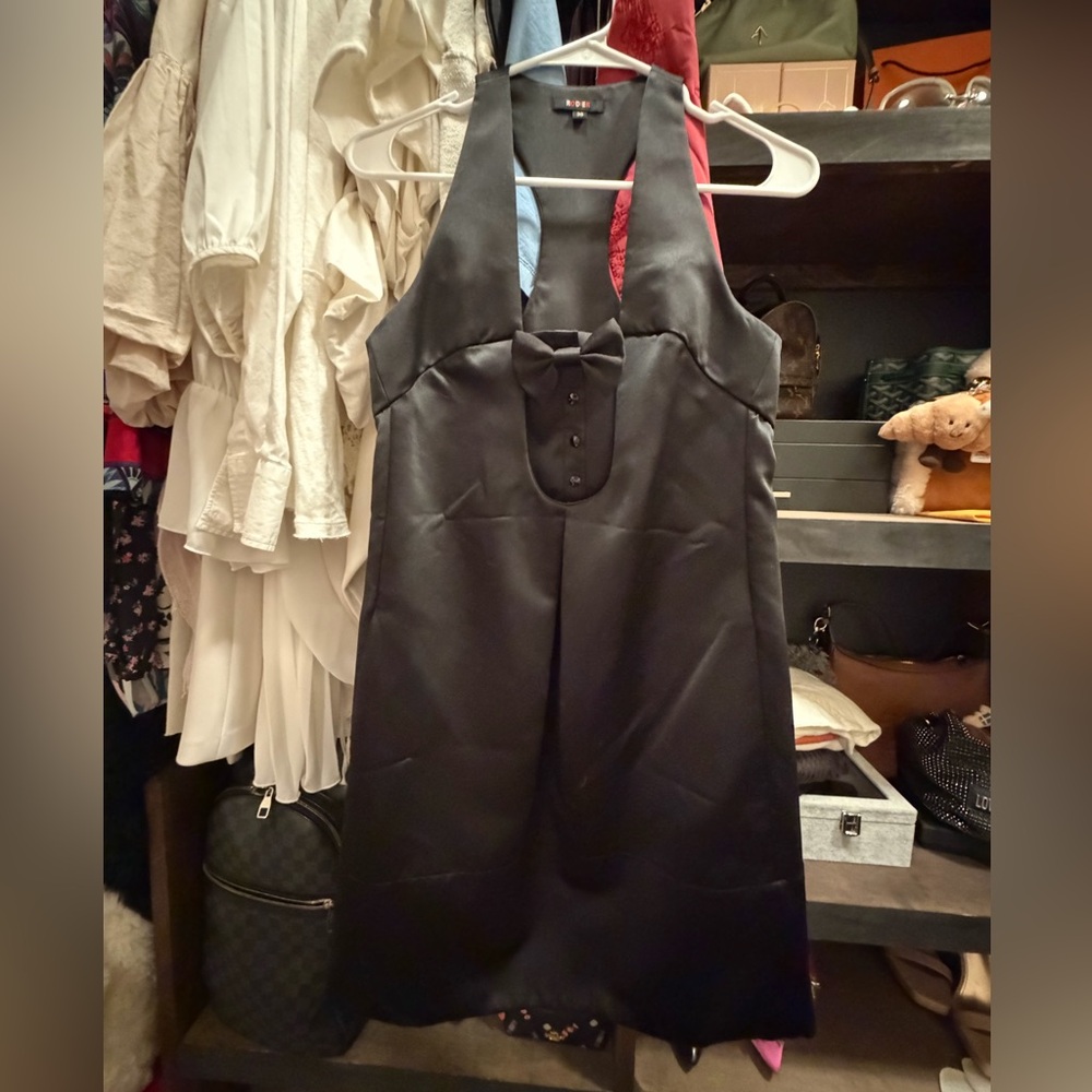 RODIER Black Satin Dress